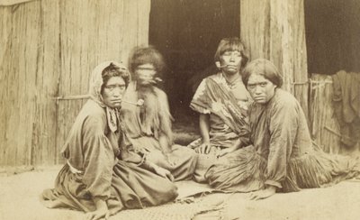 Group of Maori Women Outside a Whare, c.1865 by Batt and Richards